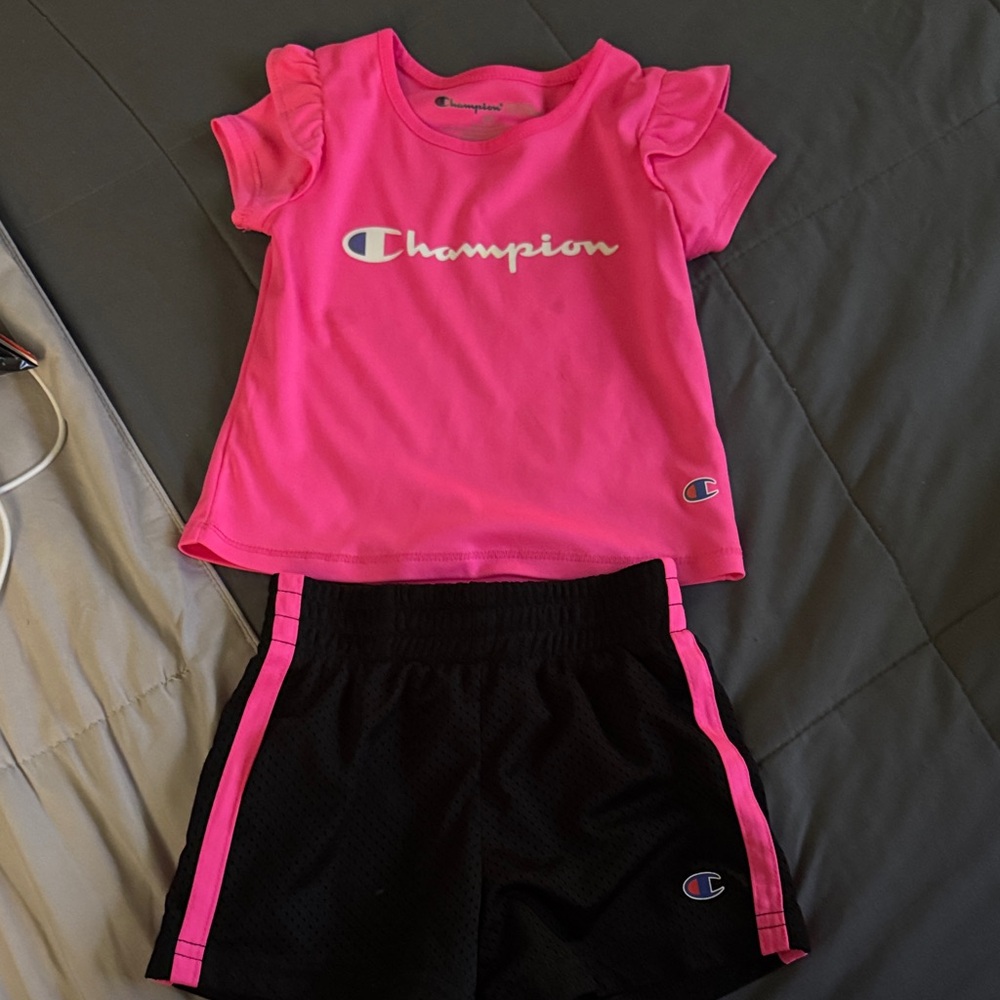 Champion Kids Pink and Black Active Set